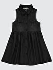 Civil Girls Kız Çocuk Elbise 6-9 Yaş Siyah