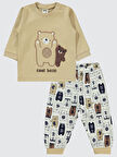 Civil Baby Erkek Bebek Pijama Takımı 6-18 Ay Sütlü Kahve