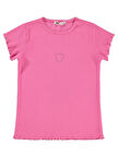 Civil Girls Kalp Baskılı 10-13 Yaş Tişört - Fusya10-11 Yaş