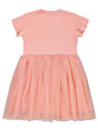 Civil Girls Kalp Baskılı Tüllü 6-9 Yaş Elbise - Pudra 9-10 Yaş