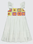Civil Girls Kız Çocuk Elbise 6-9 Yaş Ekru