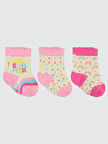 Civil Baby Kız Bebek 3'lü Çorap Set 6-18 Ay Pembe
