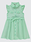 Civil Girls Kız Çocuk Elbise 6-9 Yaş Çağla Yeşili