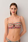 Suwen Wave Aksesuarlı Straplez Bikini Üst