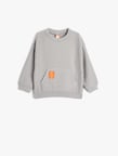 Kapşonlu Basic Sweatshirt Dokulu Kanguru Cepli