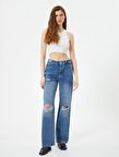 4SAL40095MD Koton Kadın Jean Pantolon ORTA İNDİGO