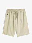 Koton Lastikli Bel Normal Yeşil Erkek Çocuk  Şort 4SKB40089TW