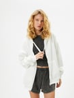 Basic Oversize Fermuarlı Sweatshirt Kapüşonlu Uzun Kanguru Cepli 