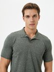 Polo Yaka İnce Triko Tişört Slim Fit Kısa Kollu Kırçıllı