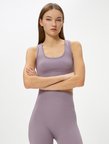 Sporcu Sütyeni Dikişsiz U Yaka Ribanalı Slim Fit