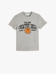Tişört Basketbol Baskılı Kısa Kollu Dokulu