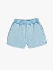 Basic Mini Şort Beli Lastikli Cepli Pamuklu