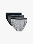 3'lü Slip Boxer Seti Çok Renkli Şerit Detaylı