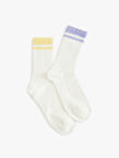 Tenis Çorabı 2'li Çok Renkli Şerit Detaylı