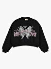Koton Baskılı Siyah Sweatshırt 5WKG10198AK