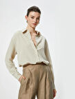 5WAK60023PW Koton Kadın Gömlek BEJ
