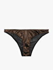 Tül Varak Baskılı Parlak Kadın Brazilian Külot