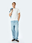 Normal Bel Pamuklu Chino Cep Detaylı Bol Skater Jean Pantolon