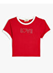 Koton Baskılı Kırmızı Kız Çocuk T-Shirt 5SKG10010AK