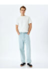 Normal Bel Pamuklu Bol Baggy Jean Pantolon