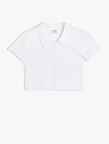 Düğmeli Kısa Kollu Basic Polo Yaka Pamuklu Tişört