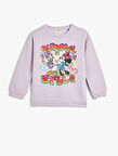 Mickey Mouse ve Daisy Duck Sweatshirt Lisanslı Uzun Kollu Bisiklet Yaka Şardonlu