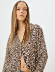 Koton X Zeynep Bastık - Leopar Desenli Gömlek Uzun Kollu Regular Fit