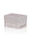 The Mia Cesta Hasır Organizer Sepet Beyaz 26x18x16 cm