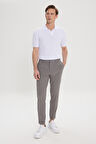 Slim Fit Dar Kesim Beli Lastikli Yan Cep Rahat Pantolon