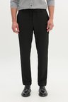 Slim Fit Dar Kesim Gofre Desenli Esnek Beli Bağlamalı Pantolon