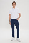 Pamuklu Slim Fit Dar Kesim 5 Cep Armürlü Esnek Pantolon