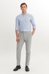 Pamuklu Slim Fit Dar Kesim Yan Cepli Diagonal Desenli Casual Pantolon
