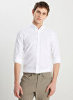 Altınyıldız Classics Slim Fit Düğmeli Yaka Beyaz Erkek Gömlek ACE020252168_BYZ