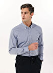 Altınyıldız Classics Slim Fit Düğmeli Yaka Lacivert Erkek Gömlek ACE020252040_LAC