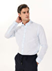 Altınyıldız Classics Slim Fit Düğmeli Yaka Mavi Erkek Gömlek ACE020252040_MAV