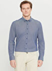Altınyıldız Classics Slim Fit Düğmeli Yaka Lacivert Erkek Gömlek ACE020261468_LAC