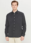 Altınyıldız Classics Comfort Fit Düğmeli Yaka Antrasit Erkek Gömlek ACE020261370_ATR