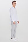 Slim Fit Beli Bağlamalı Yan Cep Armürlü Casual Pantolon