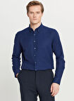 Altınyıldız Classics Tailored Fit Düğmeli Yaka Lacivert Erkek Gömlek ACE020261597_LAC