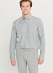 Altınyıldız Classics Tailored Fit Düğmeli Yaka Gri Erkek Gömlek ACE020261599_GRI