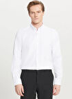 Altınyıldız Classics Tailored Fit Düğmeli Yaka Beyaz Erkek Gömlek ACE020261599_BYZ