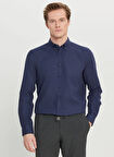 Altınyıldız Classics Slim Fit Düğmeli Yaka Lacivert Erkek Gömlek ACE020261519_LAC