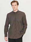 Altınyıldız Classics Slim Fit Düğmeli Yaka Kahve Erkek Gömlek ACE020261519_KHV