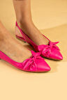 Pembe Potin Fiyonk Detaylı İnce Taban Comfort Kadın Babet 64-749-24