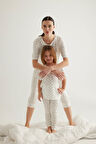 Kadın Pamuklu Kısa Kollu Kapri Pijama Takımı