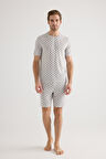 Erkek Modal Kısa Kollu Şortlu Pijama Takımı