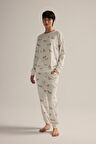 Kadın Pamuklu Uzun Kollu Pijama Takımı