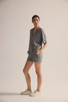 Kadın Pamuklu Kısa Kollu Gömlek Şortlu Pijama Takımı
