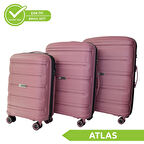 Vegmann Polipropilen (PP) Atlas Mürdüm 3lü Valiz Seti