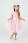 Kız Çocuk Şapkalı Ve Tül Dantel Trend Abiye Elbise Ak2228